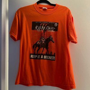 Vintage Ryan Adams Keep It A Secret Romantic Gold Tour T Shirt Orange Size M